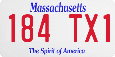 MA license plate 184TX1