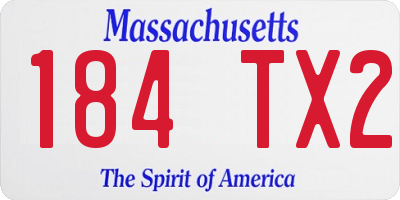 MA license plate 184TX2