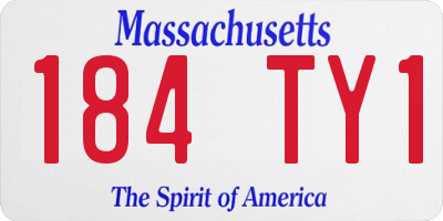 MA license plate 184TY1