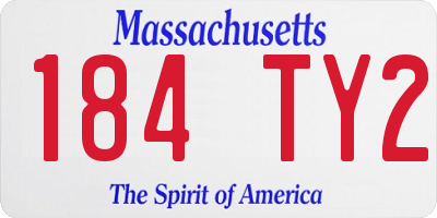 MA license plate 184TY2
