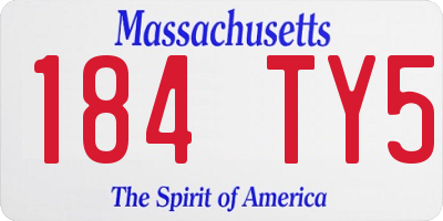 MA license plate 184TY5