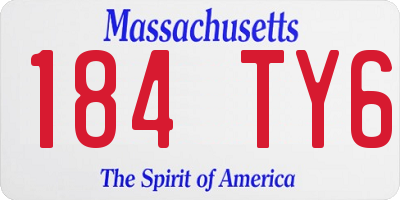 MA license plate 184TY6