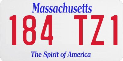 MA license plate 184TZ1