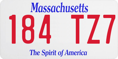 MA license plate 184TZ7