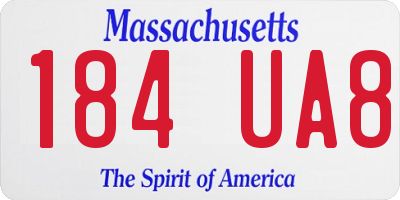 MA license plate 184UA8