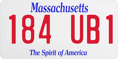 MA license plate 184UB1