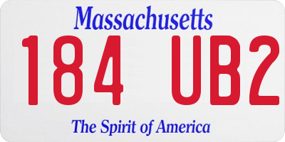 MA license plate 184UB2