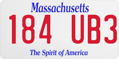 MA license plate 184UB3
