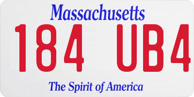 MA license plate 184UB4
