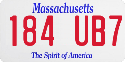 MA license plate 184UB7