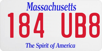 MA license plate 184UB8