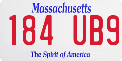 MA license plate 184UB9