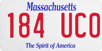 MA license plate 184UC0