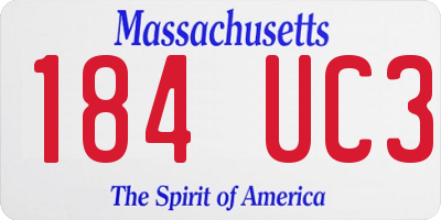 MA license plate 184UC3