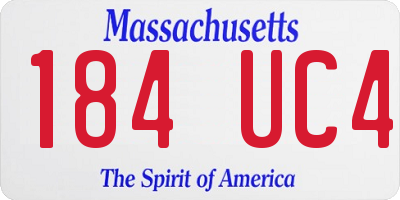 MA license plate 184UC4
