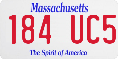 MA license plate 184UC5