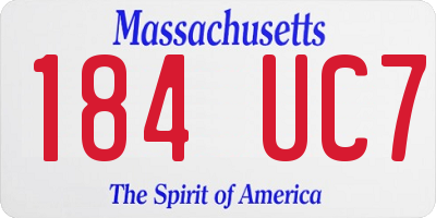 MA license plate 184UC7