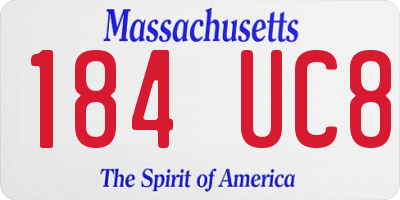 MA license plate 184UC8