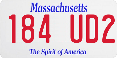 MA license plate 184UD2