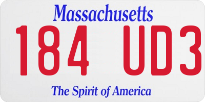 MA license plate 184UD3