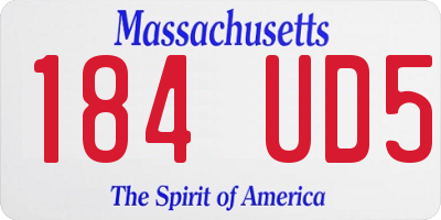 MA license plate 184UD5