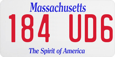 MA license plate 184UD6
