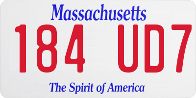 MA license plate 184UD7
