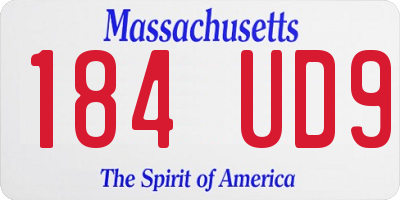 MA license plate 184UD9
