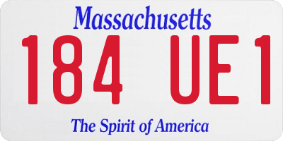 MA license plate 184UE1