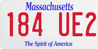 MA license plate 184UE2