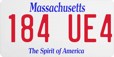 MA license plate 184UE4