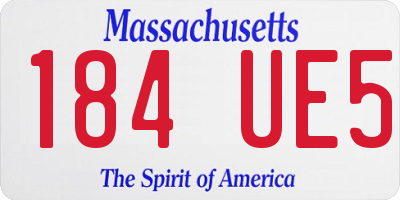 MA license plate 184UE5