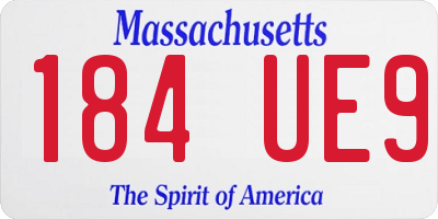 MA license plate 184UE9