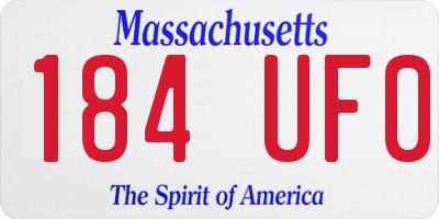 MA license plate 184UF0