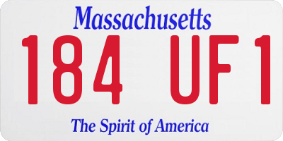 MA license plate 184UF1