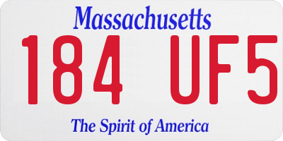 MA license plate 184UF5