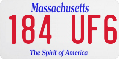 MA license plate 184UF6