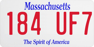 MA license plate 184UF7