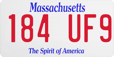MA license plate 184UF9