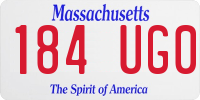 MA license plate 184UG0
