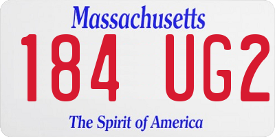 MA license plate 184UG2