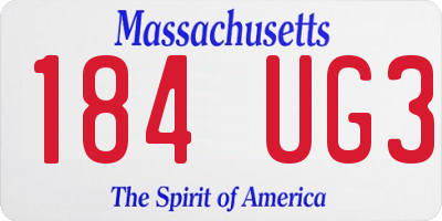 MA license plate 184UG3