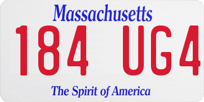 MA license plate 184UG4