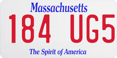 MA license plate 184UG5