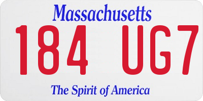 MA license plate 184UG7