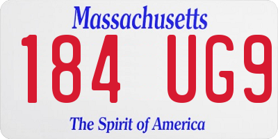 MA license plate 184UG9