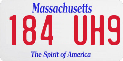 MA license plate 184UH9