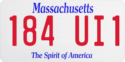 MA license plate 184UI1