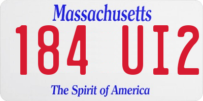 MA license plate 184UI2