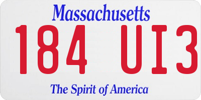 MA license plate 184UI3